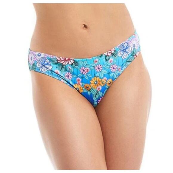 Johnny Was Rainbow Hipster Bikini Bottom Blue Floral Womens XL NEW Colorful Boho - Picture 1 of 9